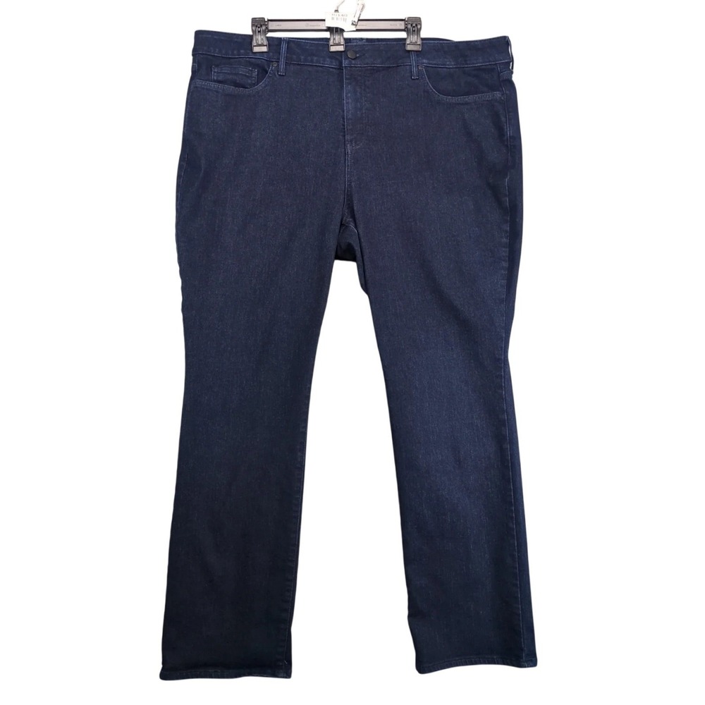 NYDJ Marilyn Straight Jeans Women's 22W Lift‎ Tuck Dark Wash Stretch Denim 44x32
